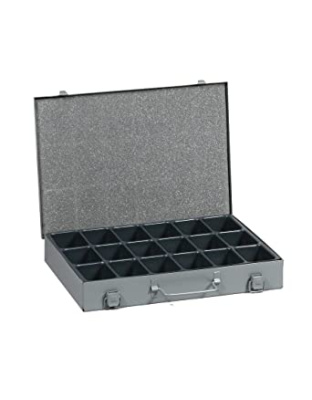 Allit Metalen Hardware Box met 18-compartimenten verwijderbare kunststof lade