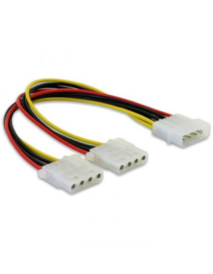 Molex (m) - 2x Molex (v) splitter - 0,15 meter